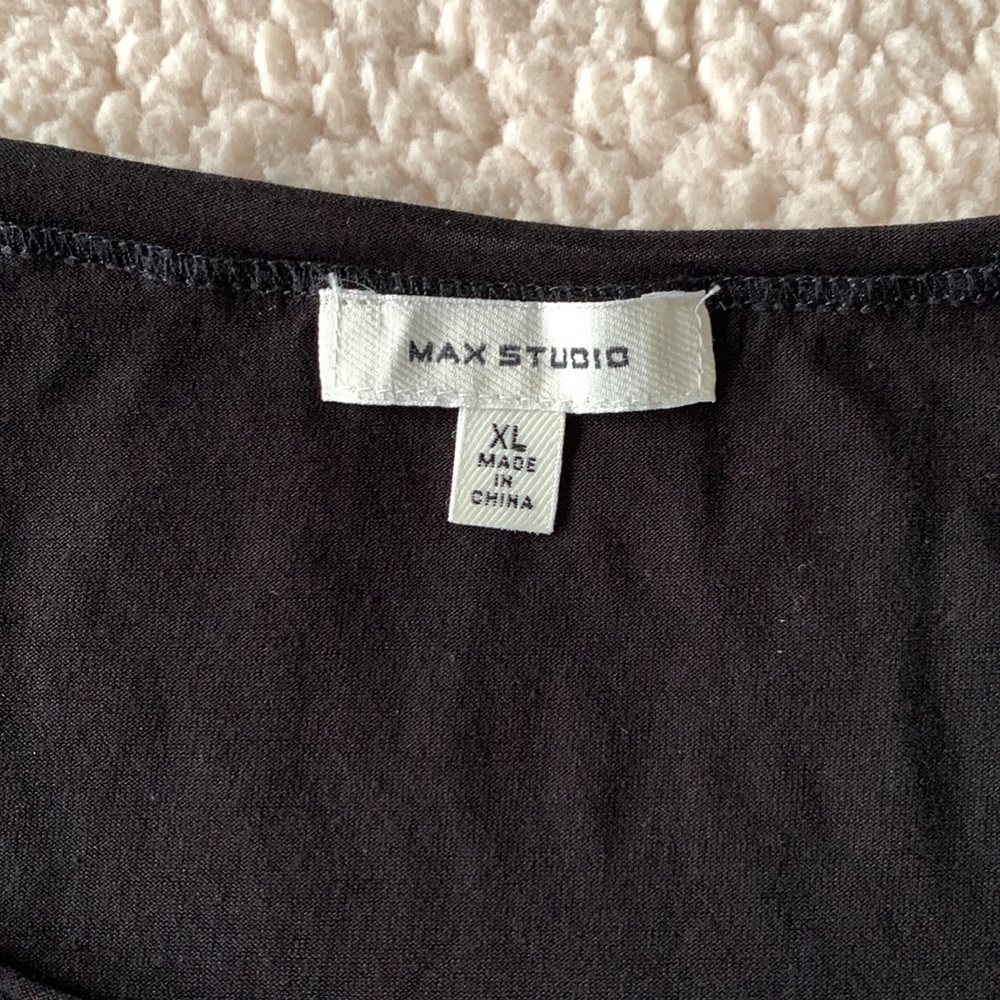 Max Studio Black Peplum T Shirt, Size XL - Picture 2 of 7